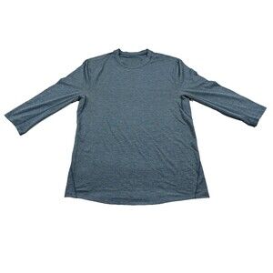 Lululemon Reflective 3/4 Sleeve Shirt Blue Mens Gym Running Athletic Tee Sz S